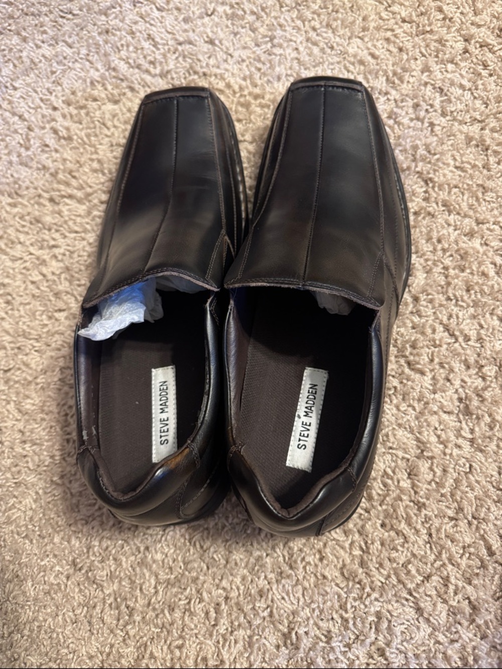 Steve Madden Men’s Slip-On Dress Loafers - Black/Brown Sz 12